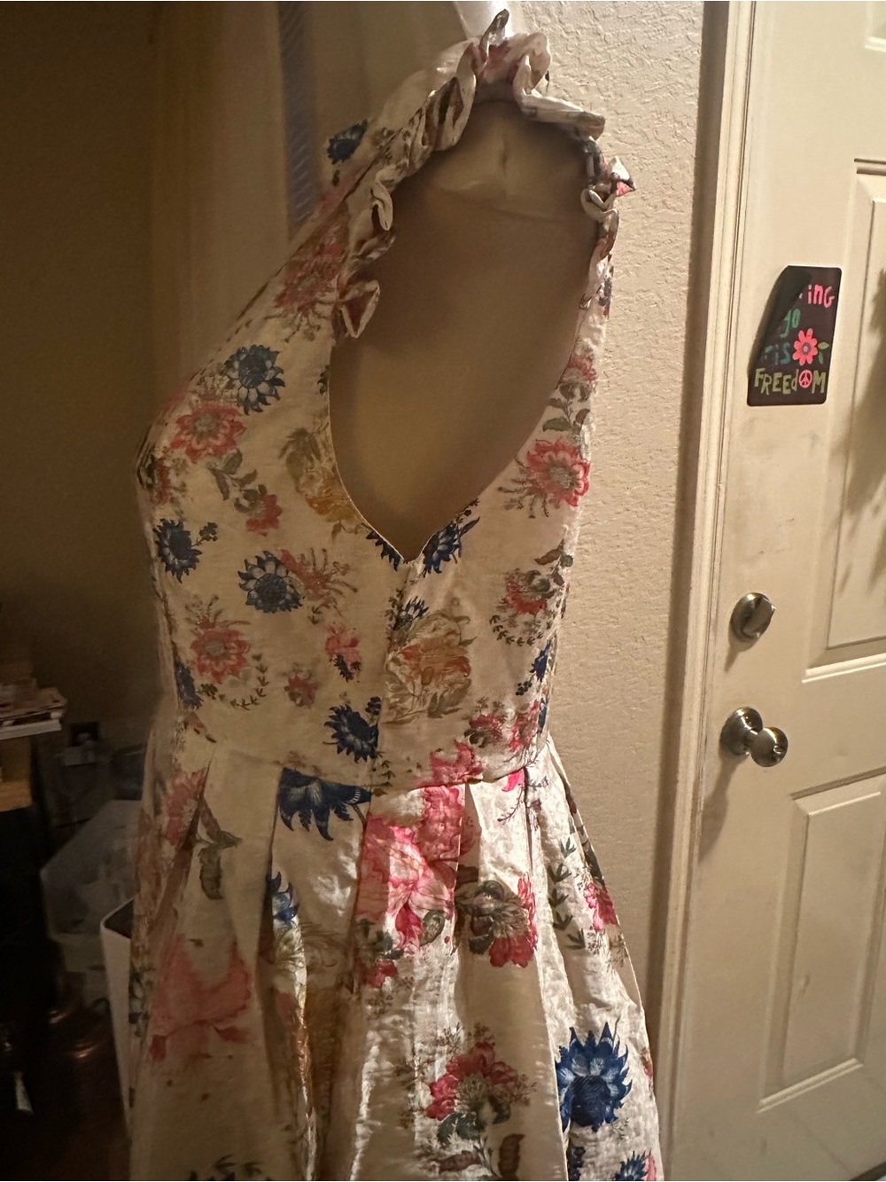 Floral Midi Dress with Ruffle Cap Sleeves - Picture 4 of 6